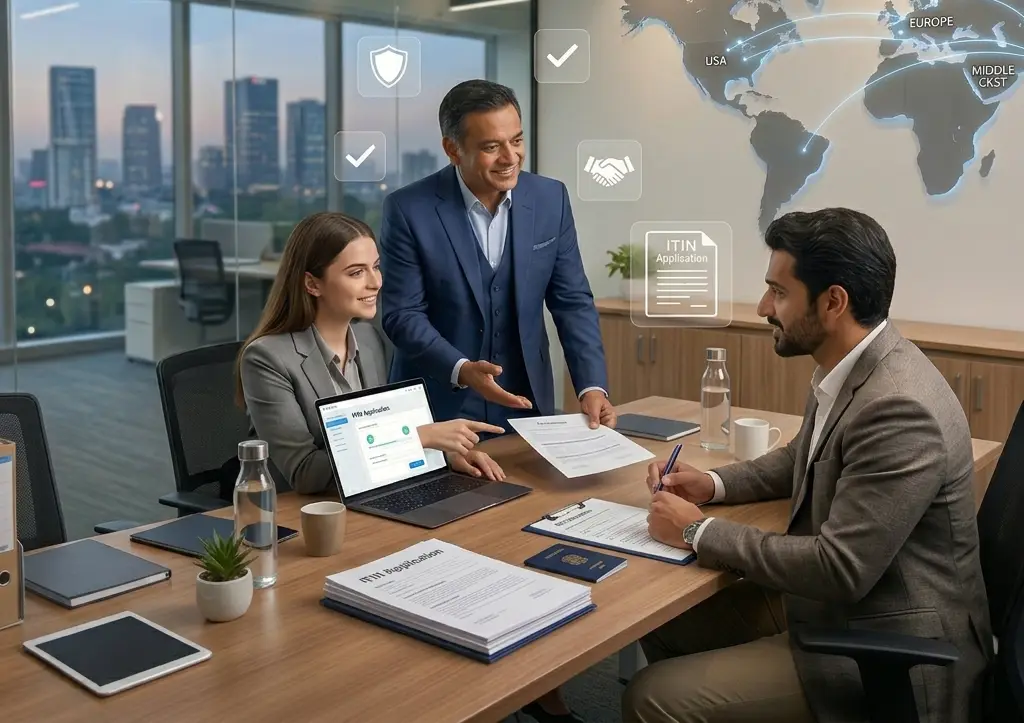 Professional team providing ITIN application service USA trusted by global clients for secure and reliable tax ID assistance