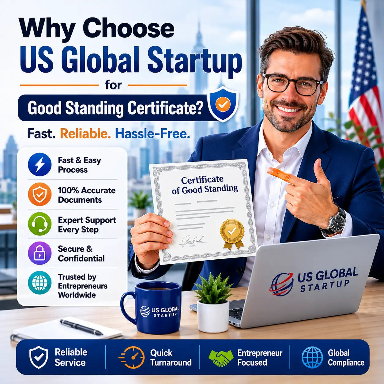 Why choose US Global Startup for Certificate of Good Standing for Business in USA services
