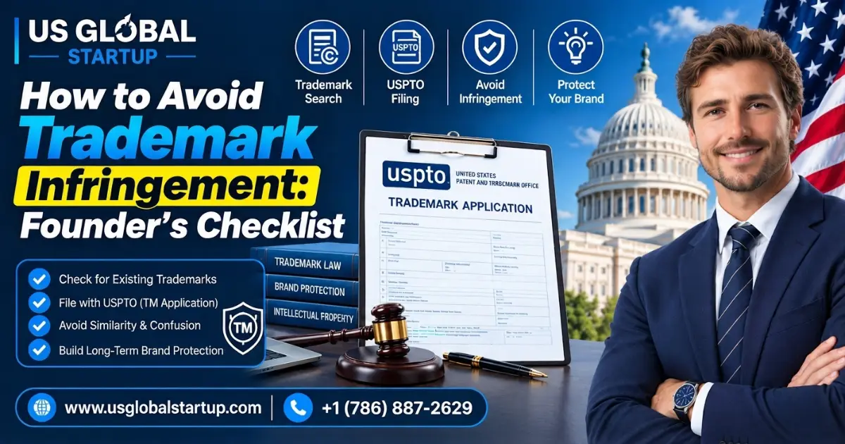 How to avoid trademark infringement with a USPTO trademark search and filing checklist for founders, by US Global Startup
