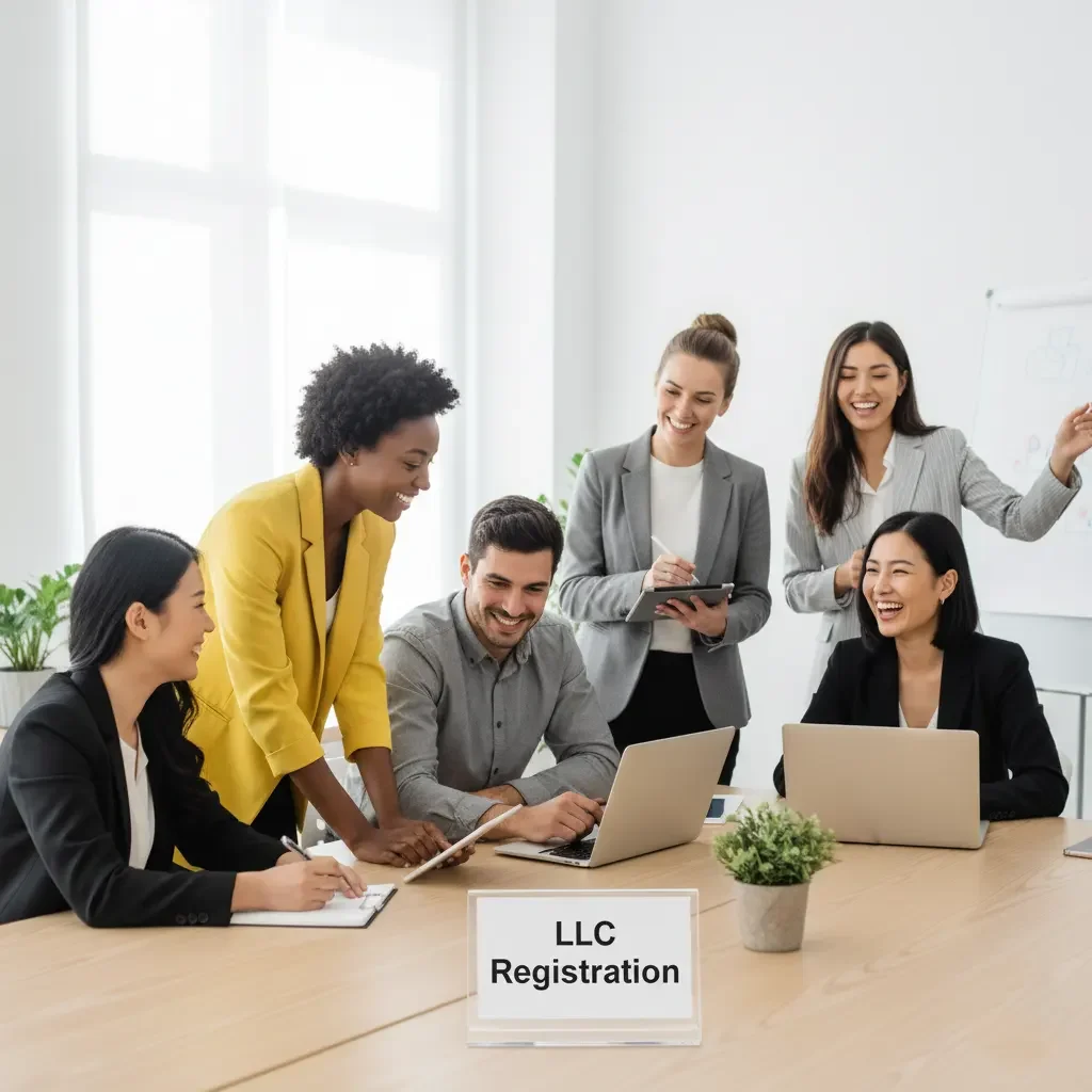 Team Collaborating on LLC Registration in the USA